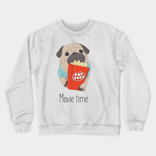 Pug in cinema Crewneck Sweatshirt by Milatoo